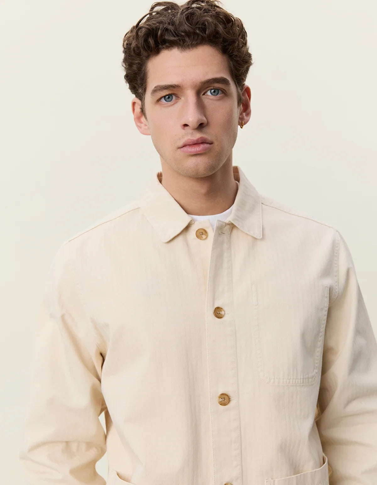 Herringbone Overshirt - Ivory
