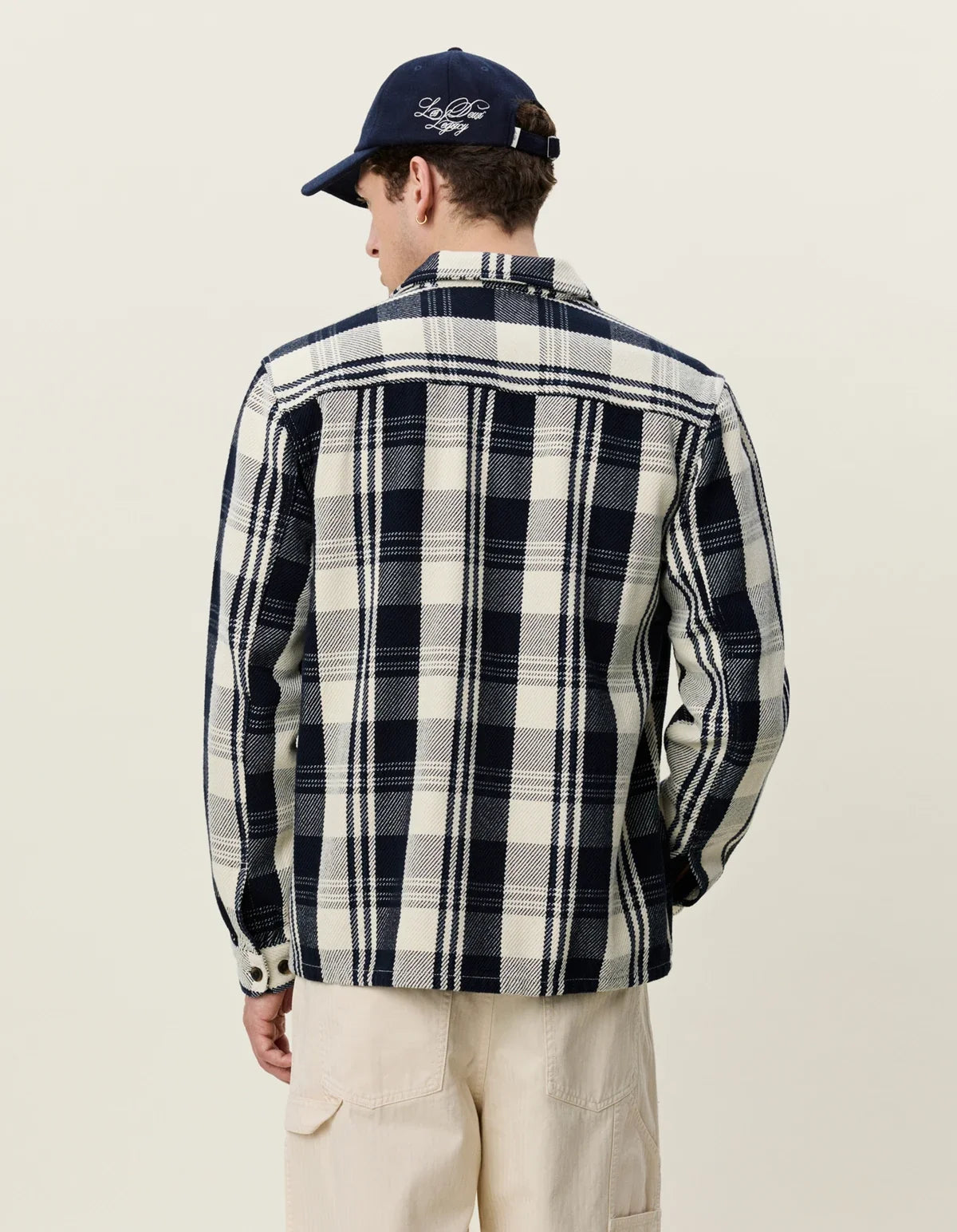 Structured Check Overshirt - Dark Navy Blue