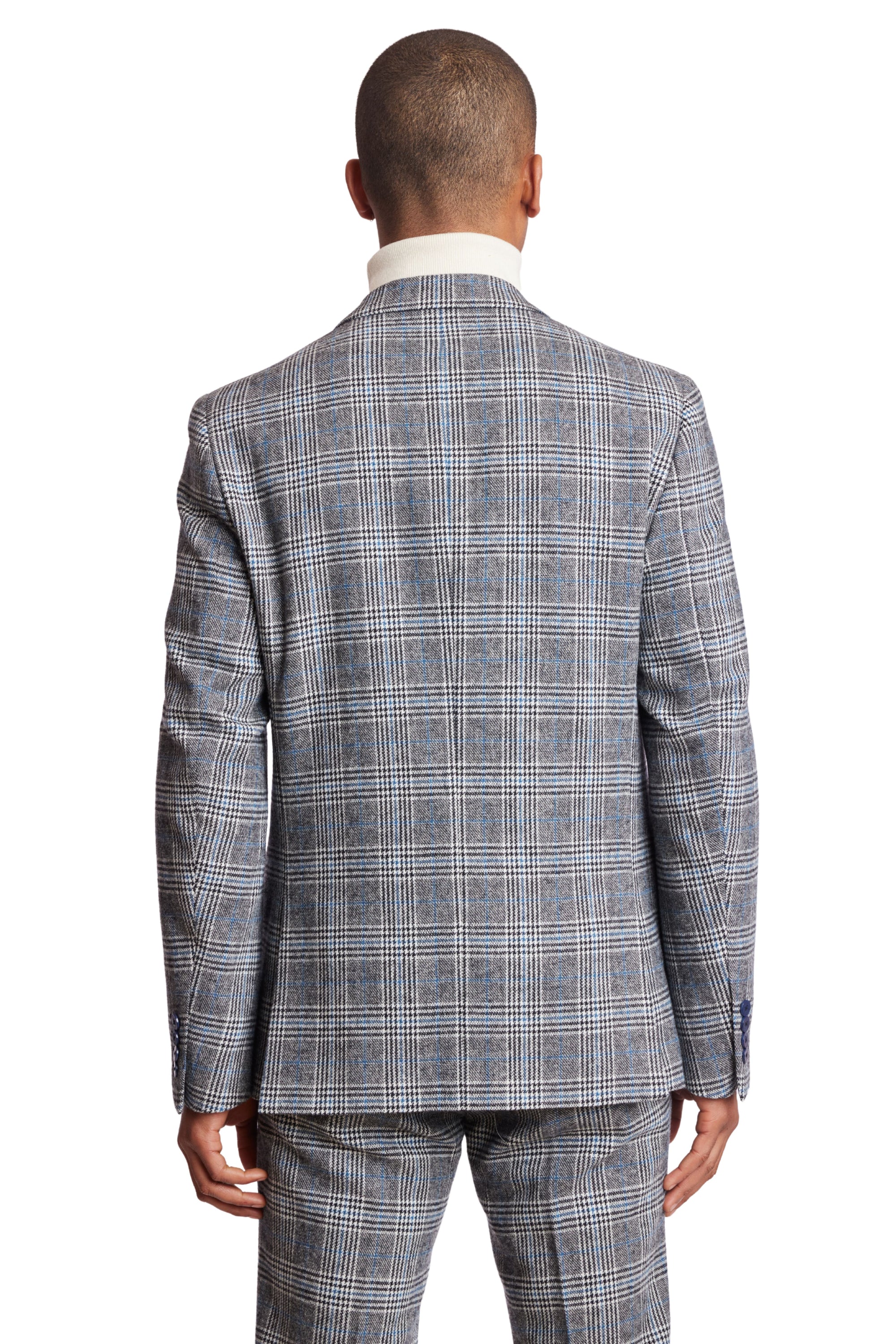Dover Slim Notch Jacket - Arctic Black & Blue Check