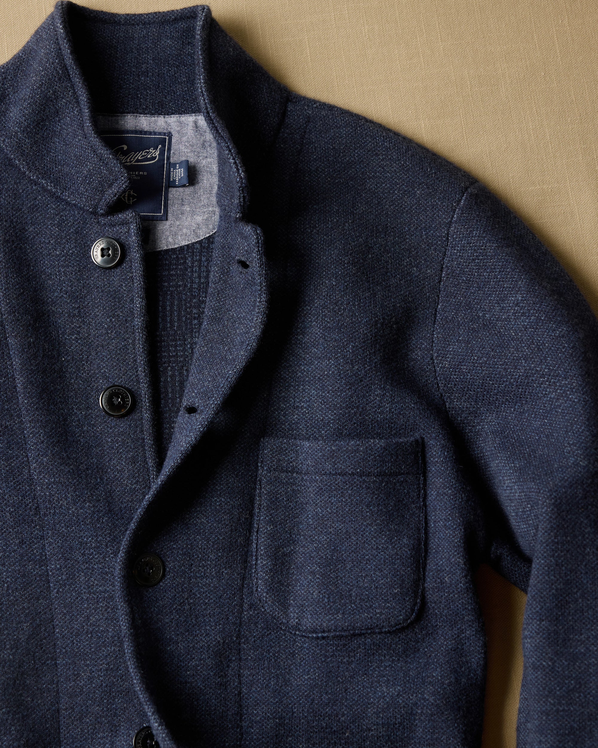 Nelson Knitted Lambswool Swacket - Navy