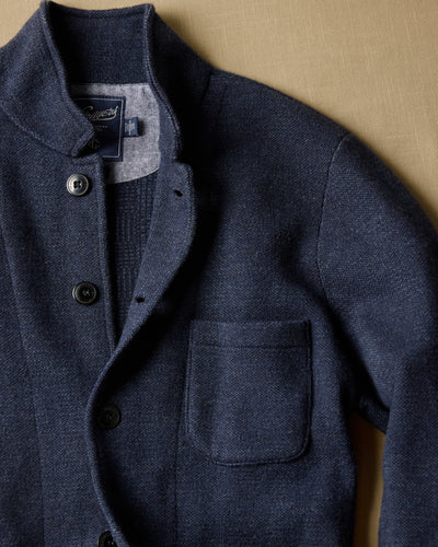 Nelson Knitted Lambswool Swacket - Navy