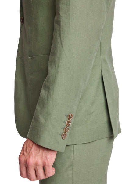 Dover Notch Jacket - Slim - Olivine Green Linen