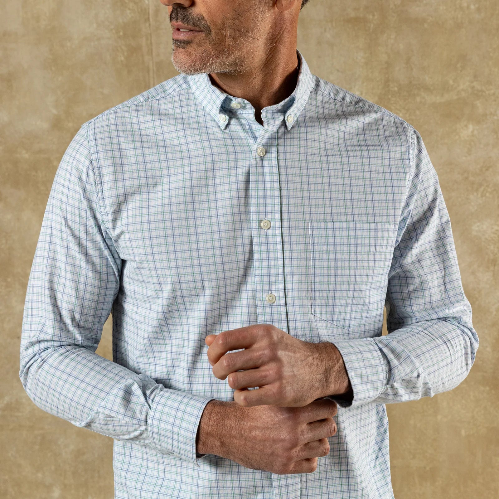 Cotton Twill Sport Shirt - Serenity Blue