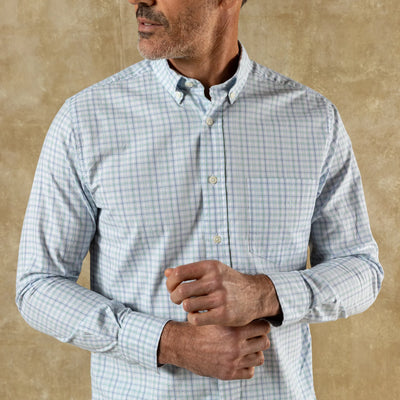 Cotton Twill Sport Shirt - Serenity Blue