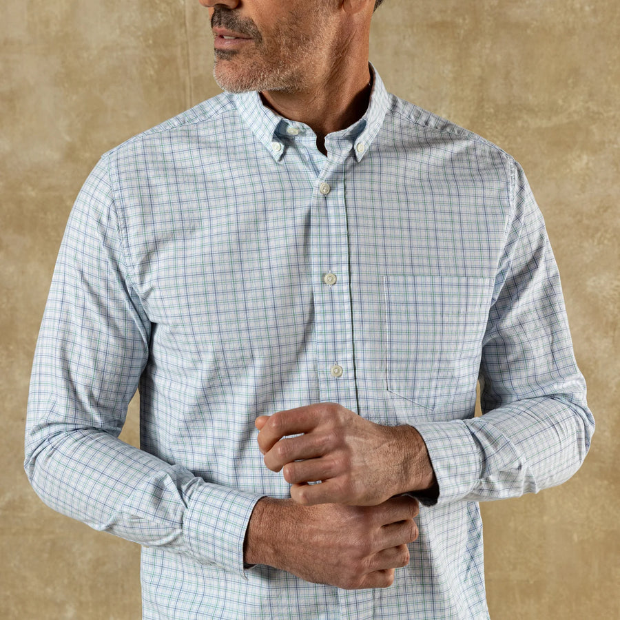 Cotton Twill Sport Shirt - Serenity Blue