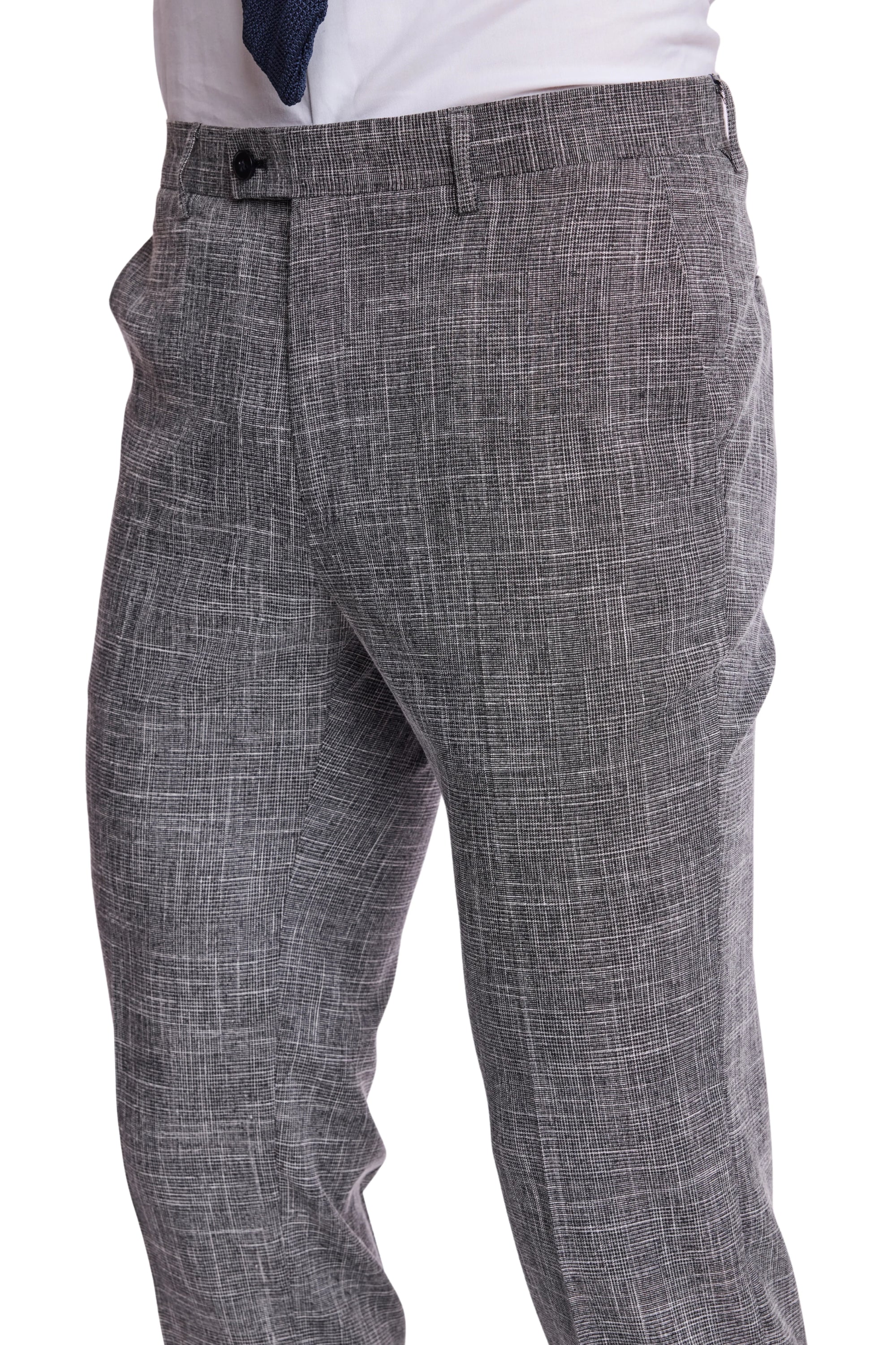 Downing Pants - Slim -  Black White Grid