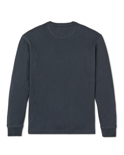 Waffle Knit Thermal Crewneck - Blue Mussel