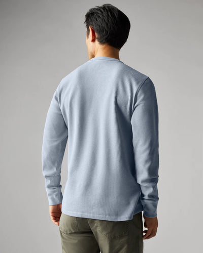 Waffle Henley - Slate Blue