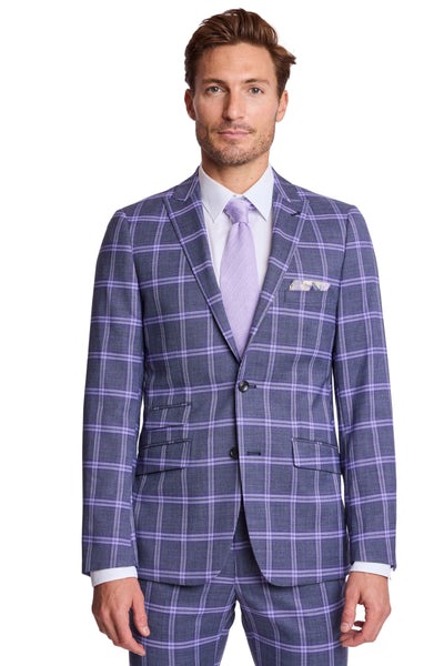 Ashton Peak Jacket - Slim - Purple Navy White Check