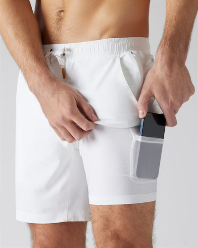 7" Pursuit Short - Lined - White
