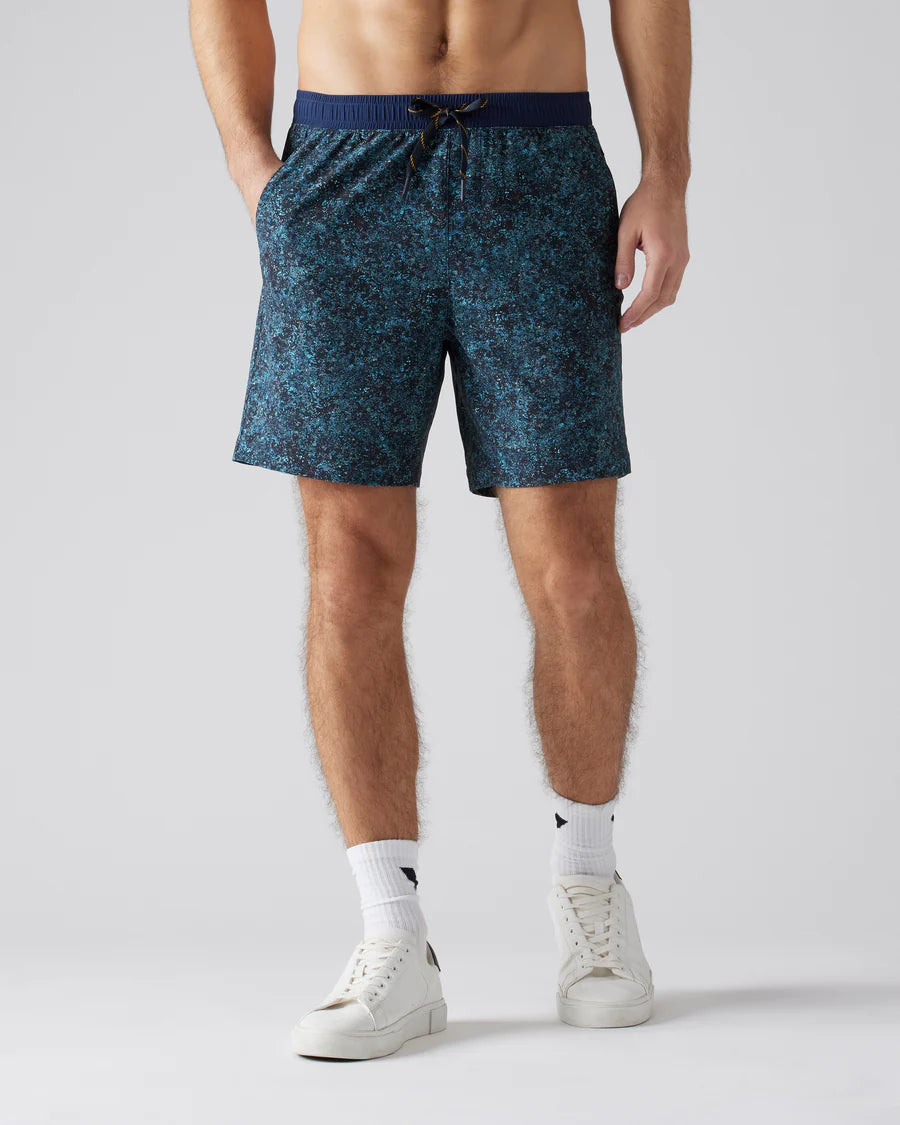 7" Pursuit Short - Unlined - Navy Pebble Print