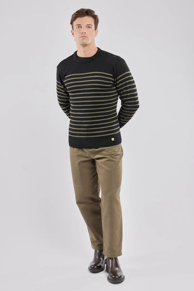 Molene Heritage Sailor Sweater - Noir & Olive