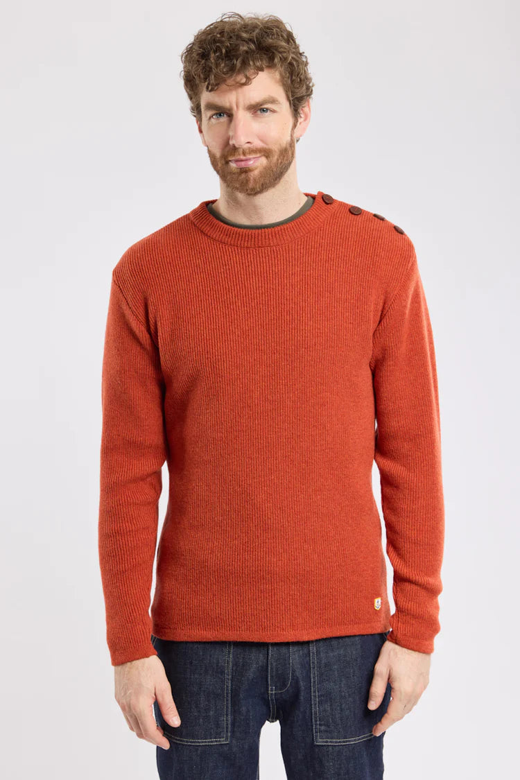 Lambswool Fisherman's Sweater - Paprika