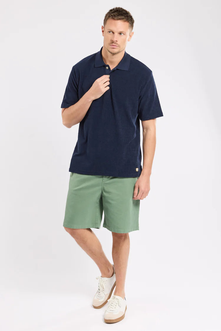 Heritage Terry Polo Shirt - Marine Deep