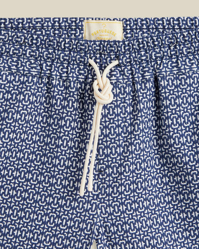 Abstract Tile Shorts - Blue