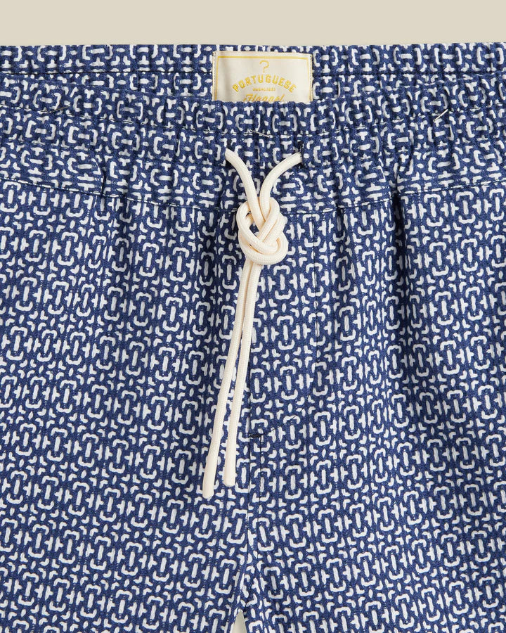 Abstract Tile Shorts - Blue