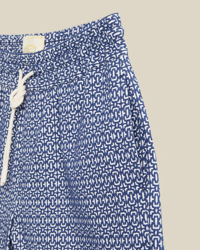 Abstract Tile Shorts - Blue