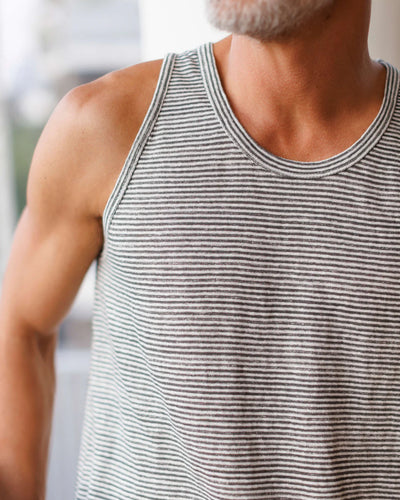 Knit Linen Tank Tee - Lines