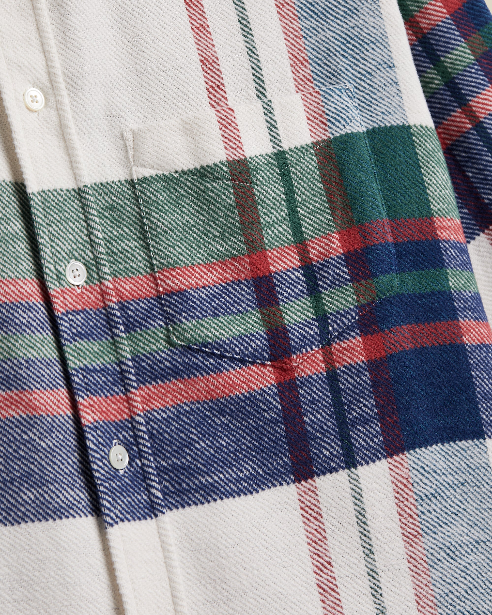 Alfena Flannel Shirt - Cream Hunter Navy