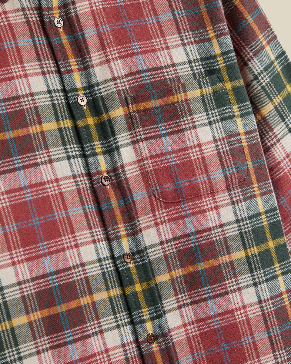 Alpi Flannel Shirt - Red & Pine