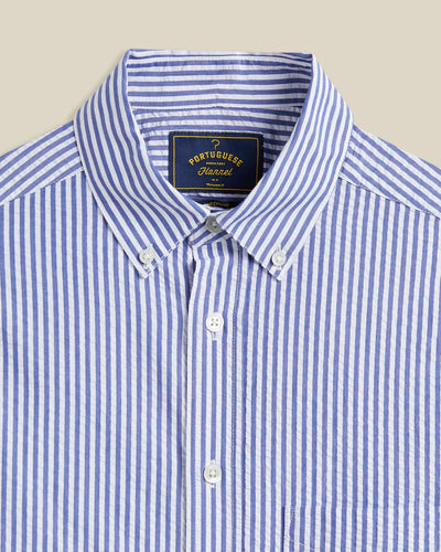 Atlantico Seersucker Shirt - Blue Stripe