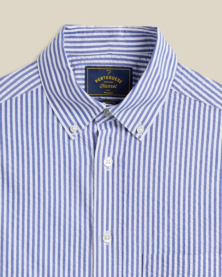 Atlantico Seersucker Shirt - Blue Stripe