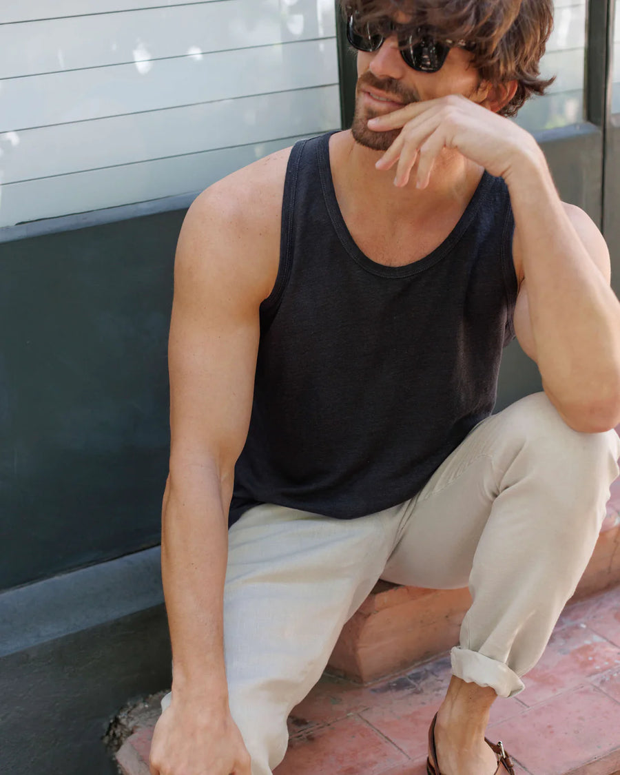Knit Linen Tank Tee - Night