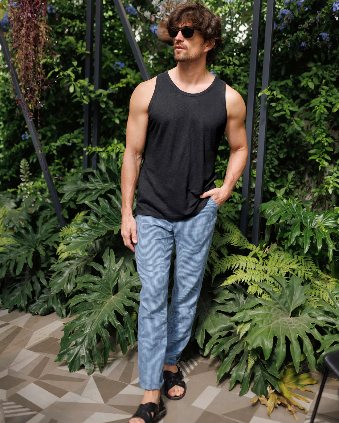Knit Linen Tank Tee - Night
