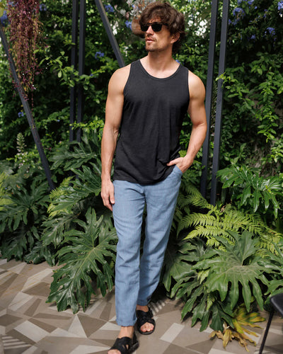 Knit Linen Tank Tee - Night
