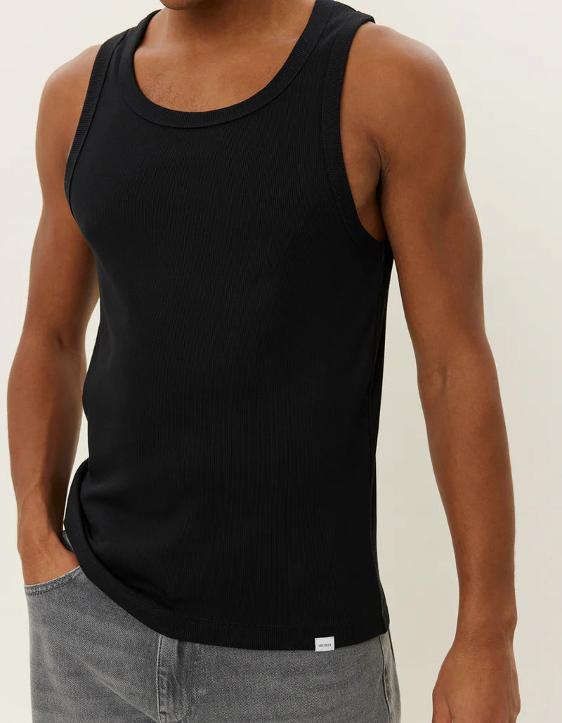 Arthur Ribbed Tank Top - Black