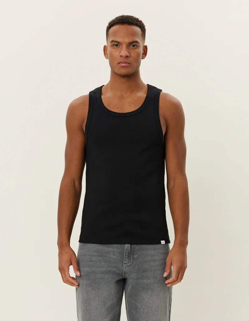 Arthur Ribbed Tank Top - Black