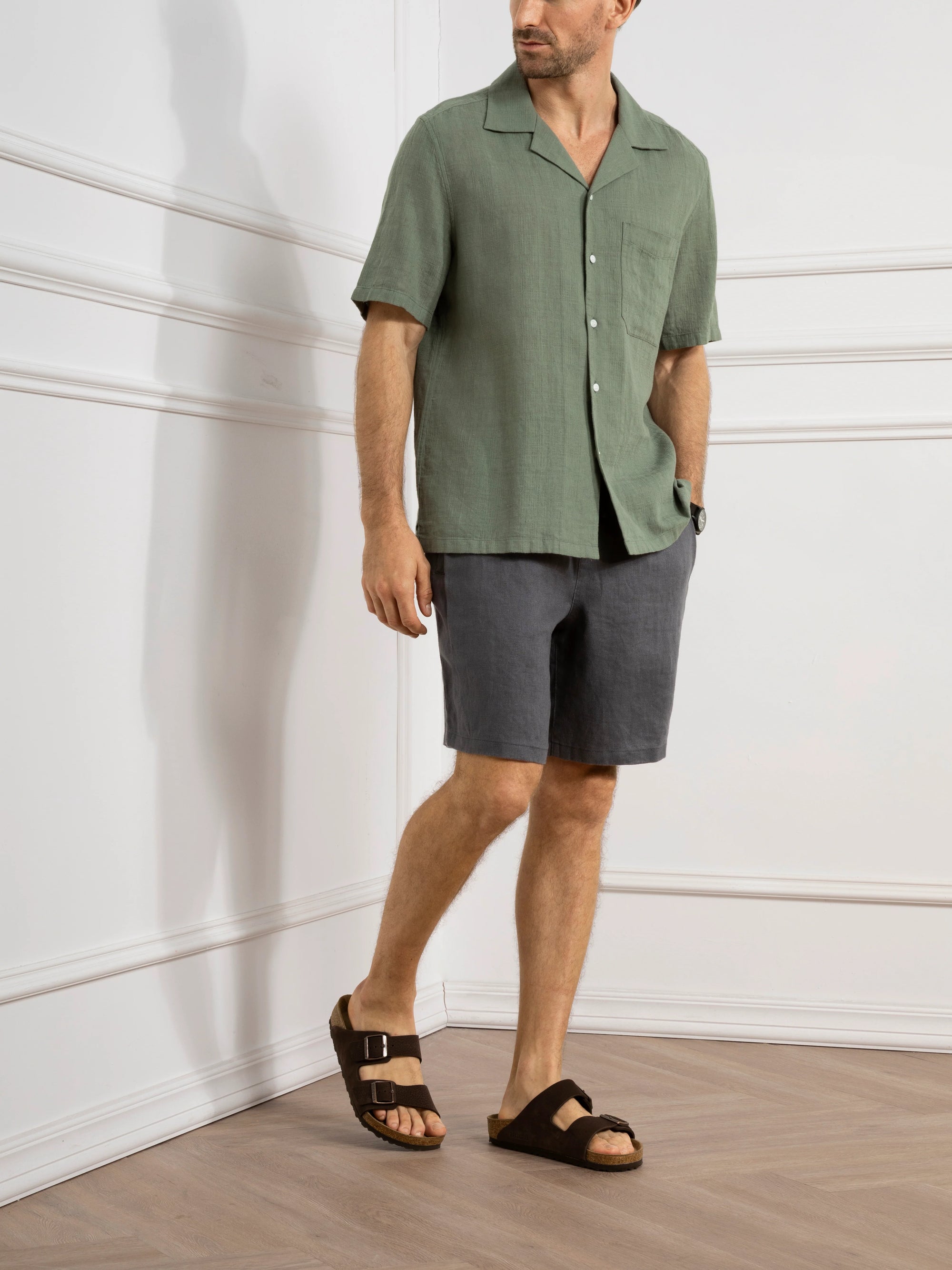 Rockaway Linen Cotton Shirt - Tea