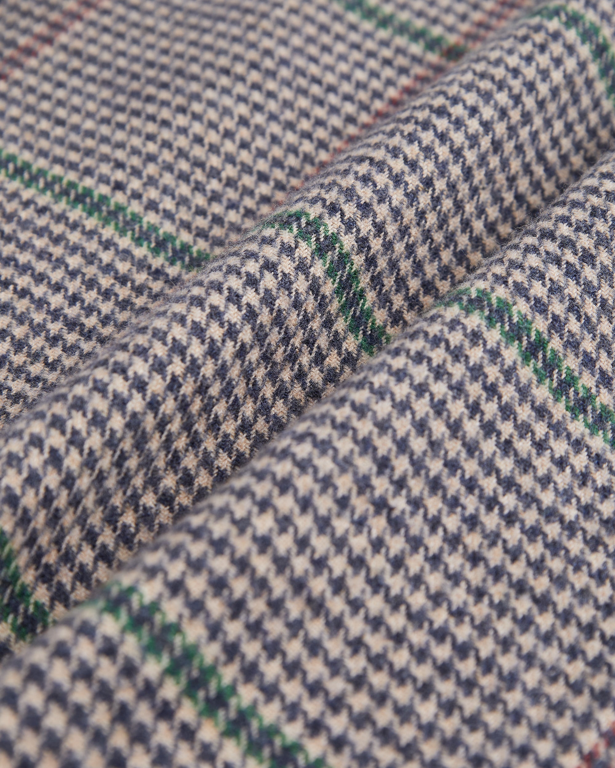 Brook Brushed Cotton Shirt - Autumn Houndstooth