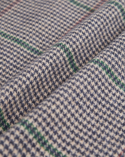 Brook Brushed Cotton Shirt - Autumn Houndstooth