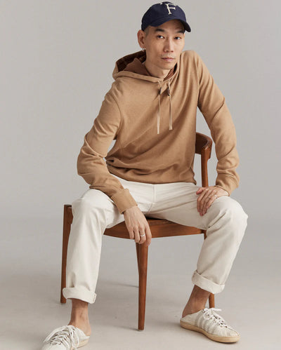 Rib Hoodie Pullover - Camel