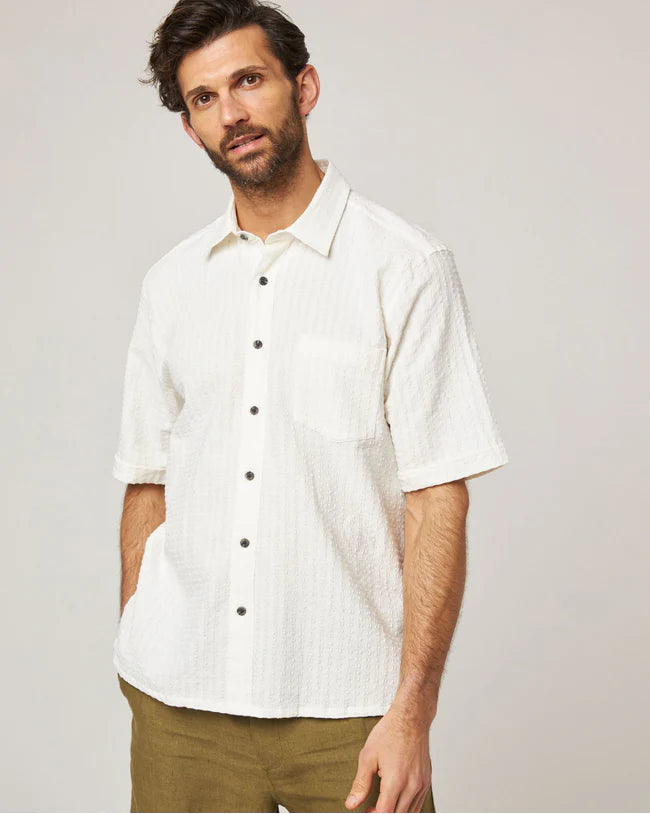 Beach Shirt - White Stripe