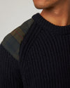 Bexley Crew Sweater - Navy & Plaid