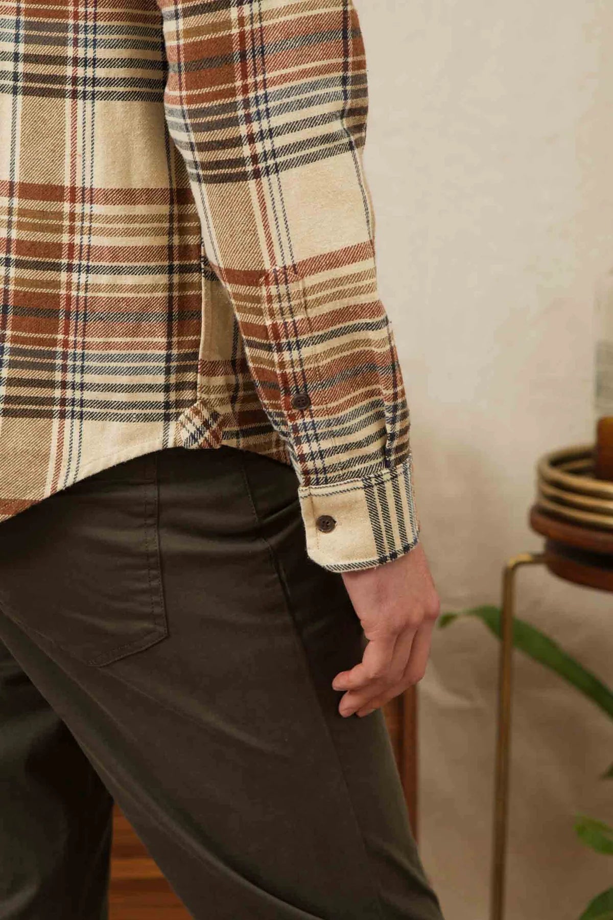 Larson Long Sleeve - Latte Plaid