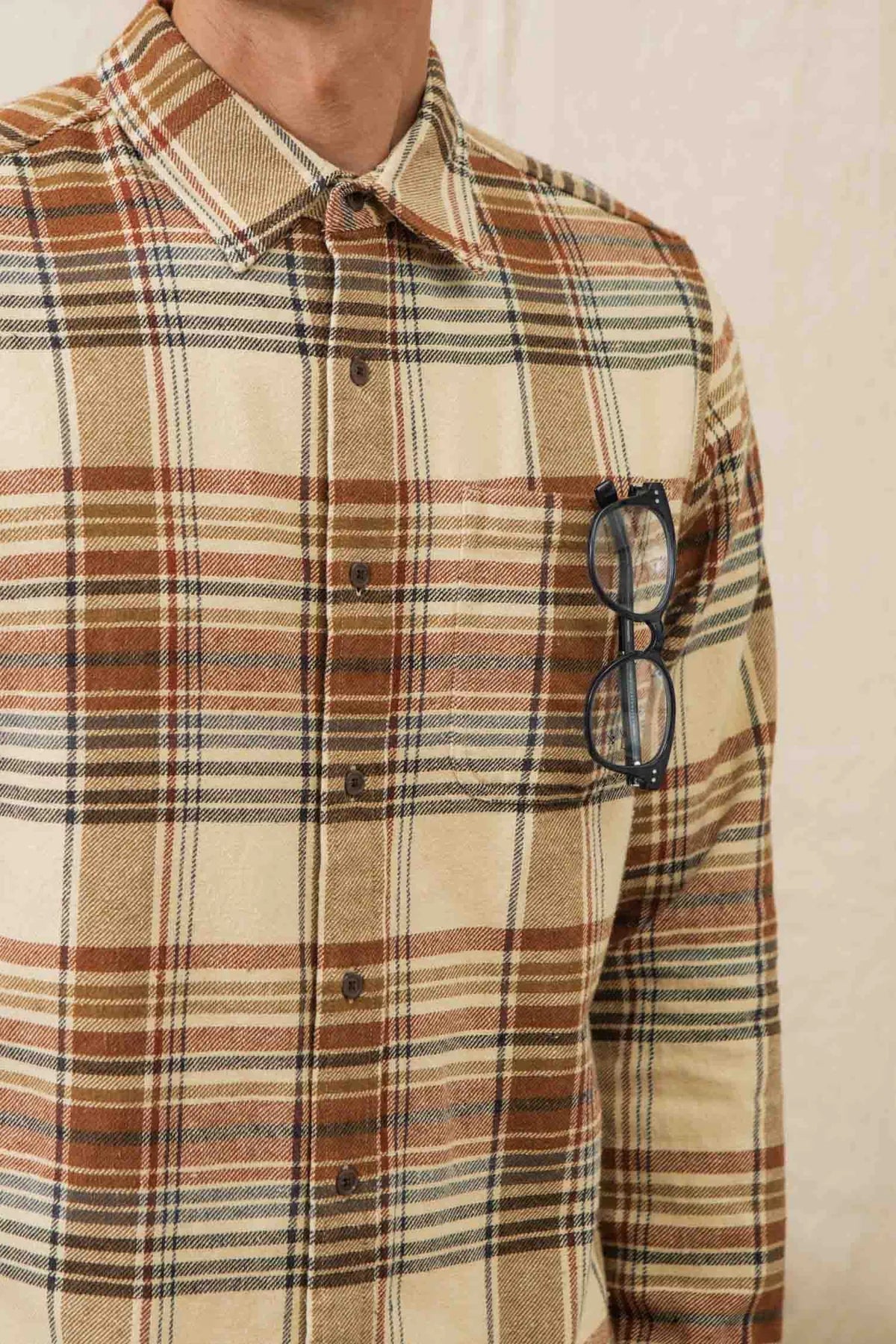 Larson Long Sleeve - Latte Plaid