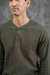 Recycled Waffle Henley - Forest