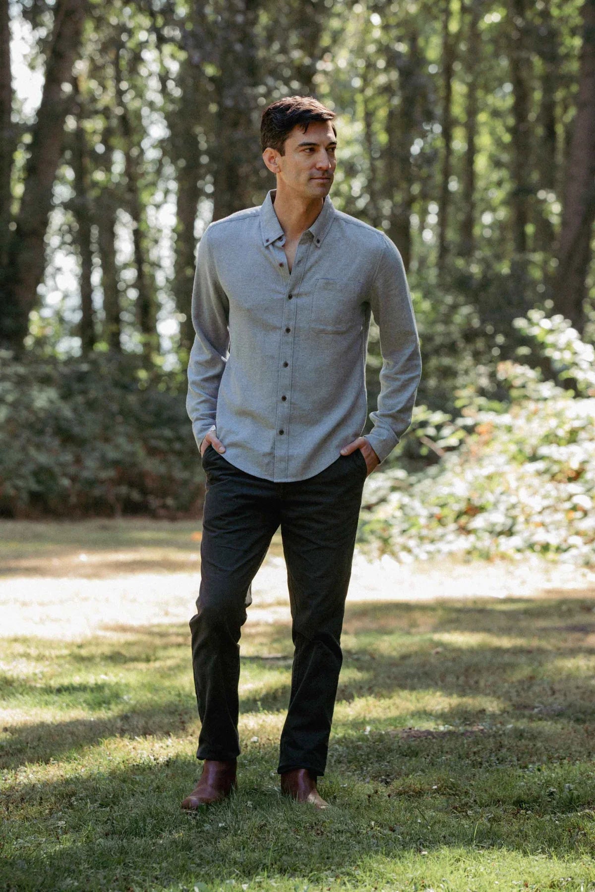 Sutton Slim Shirt - Denim Twill
