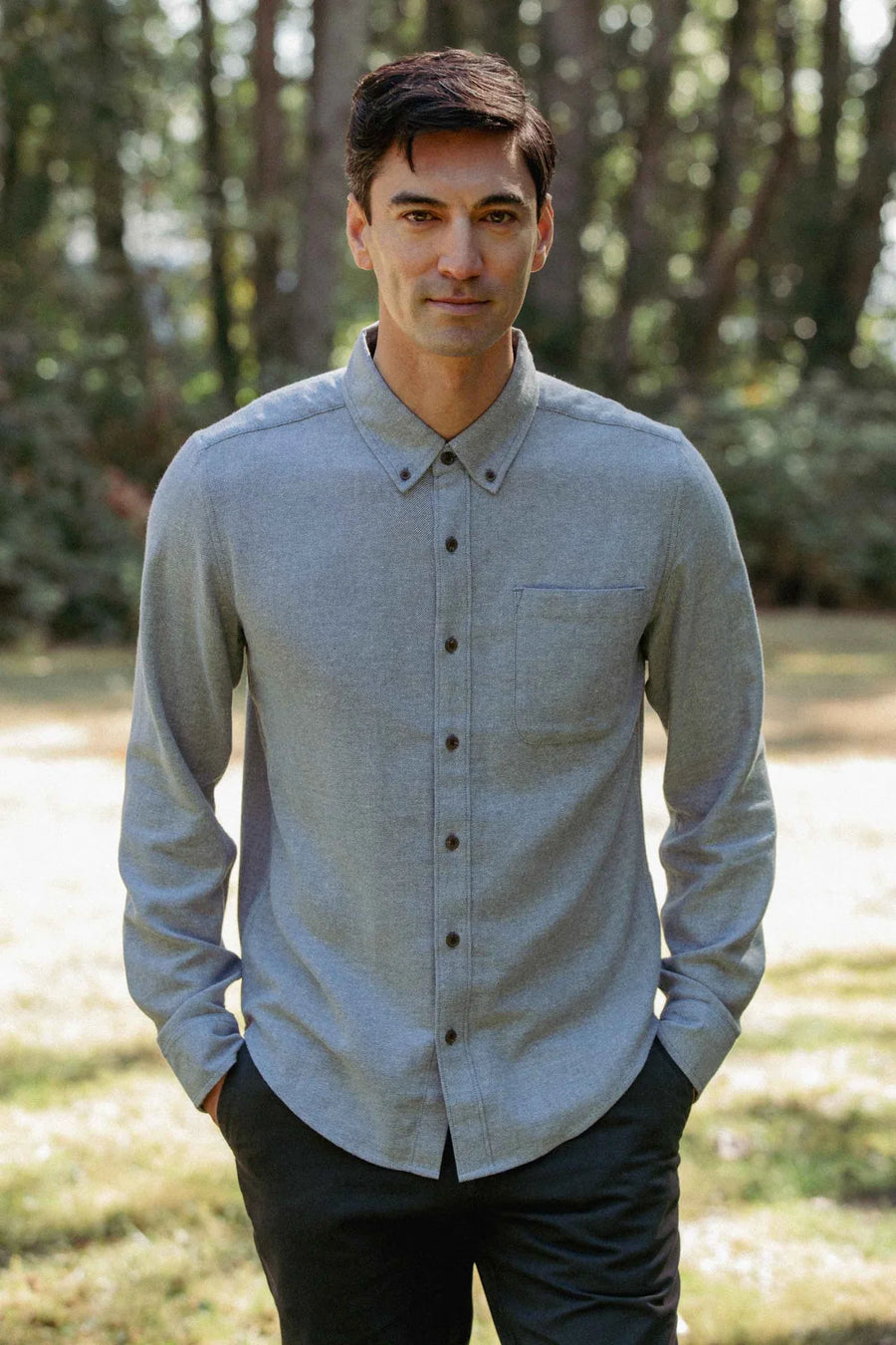 Sutton Slim Shirt - Denim Twill