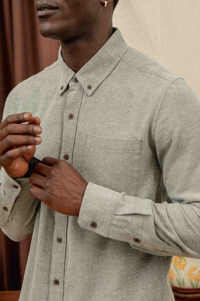 Sutton Slim Shirt - Olive Twill