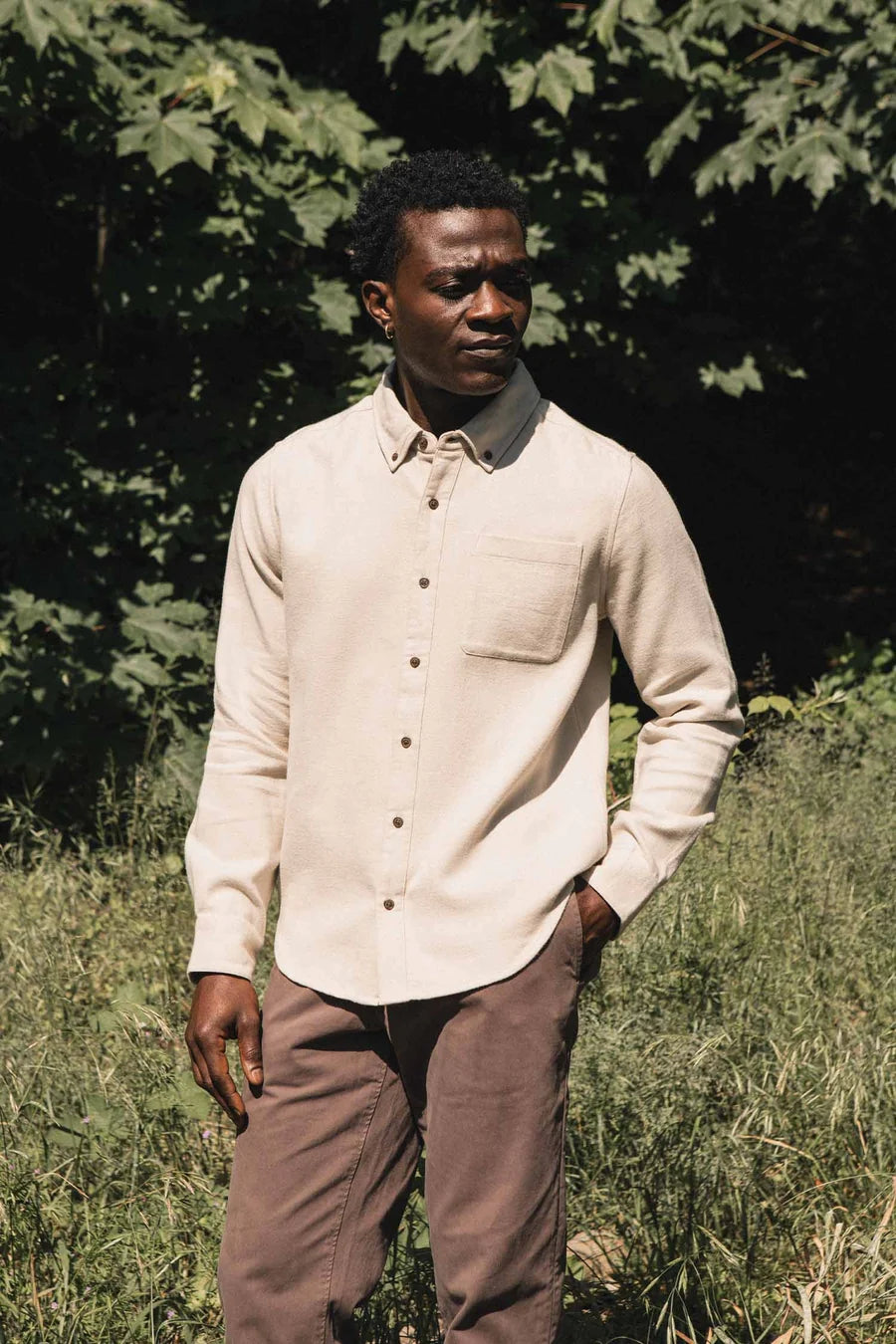 Sutton Slim Shirt - Fawn Flannel