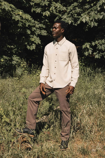 Sutton Slim Shirt - Fawn Flannel