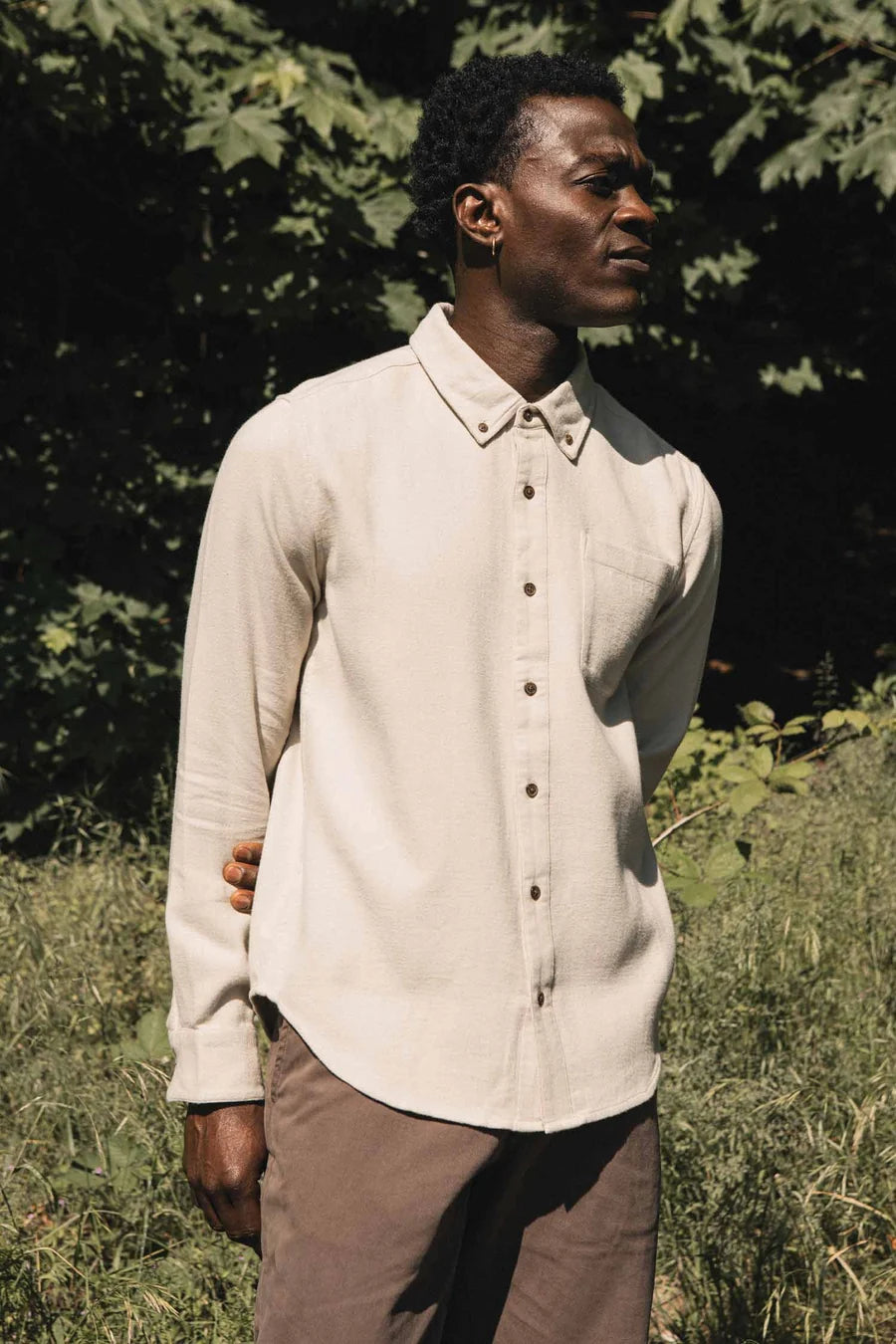 Sutton Slim Shirt - Fawn Flannel