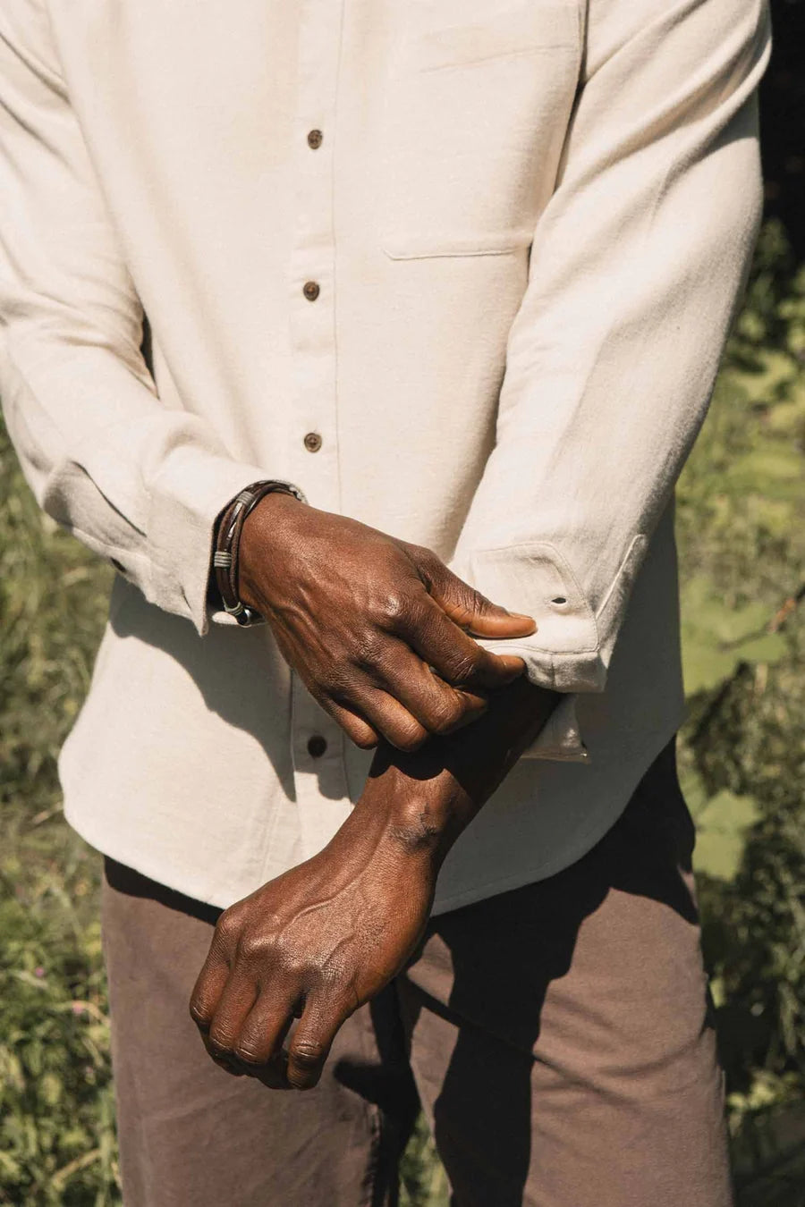 Sutton Slim Shirt - Fawn Flannel