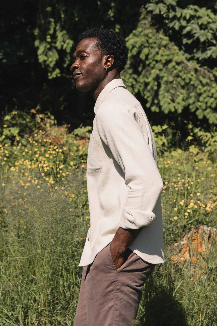 Sutton Slim Shirt - Fawn Flannel
