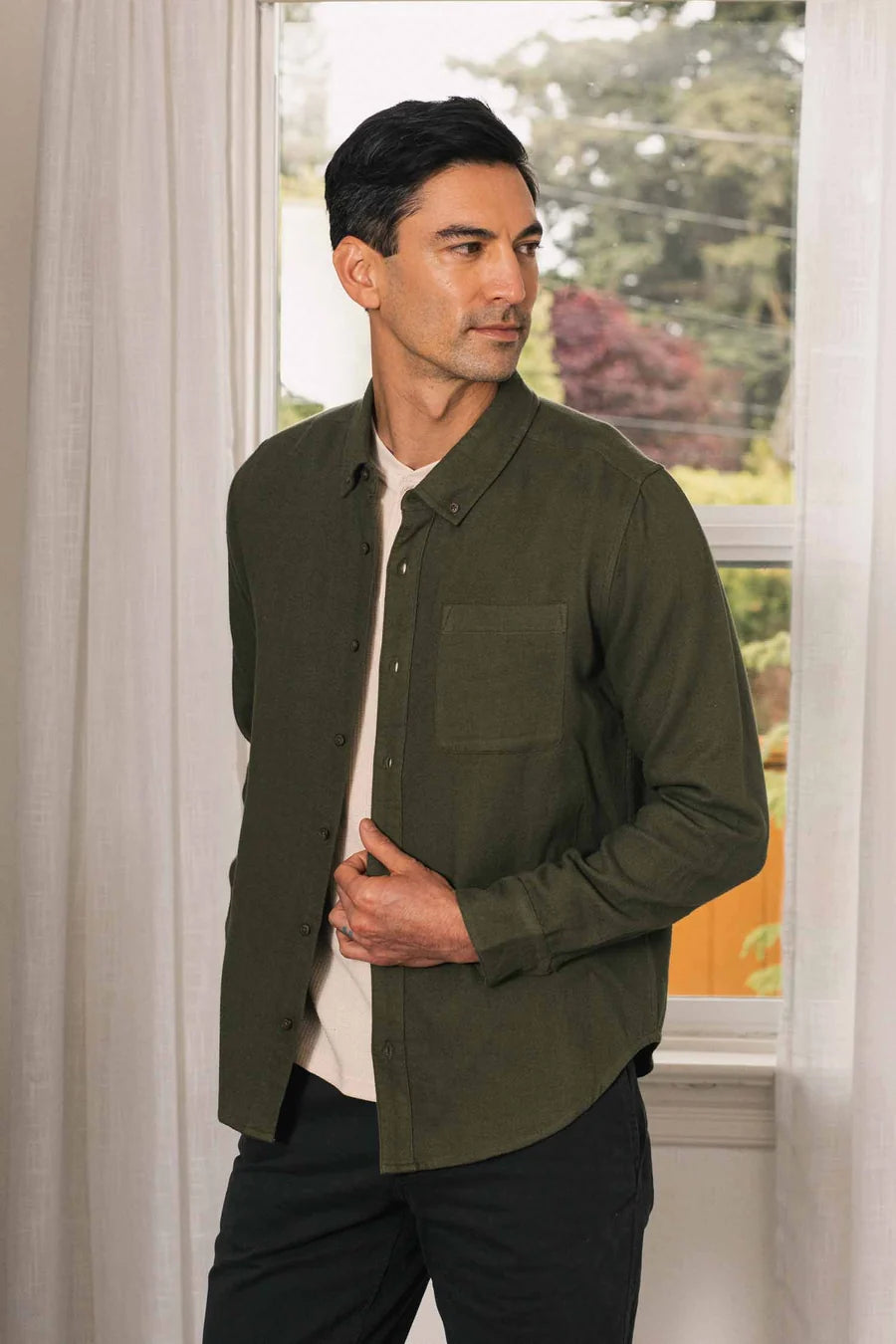 Sutton Slim Shirt - Pine Flannel