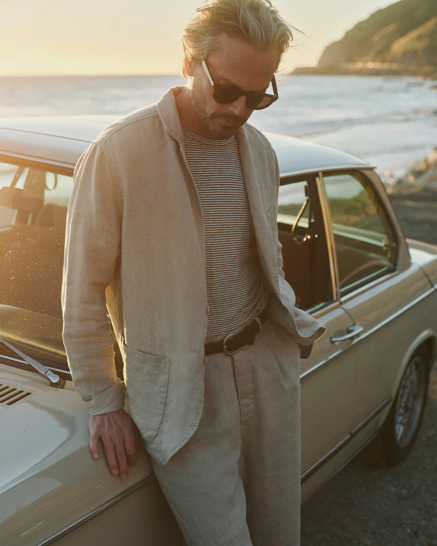 Alta Unstructured Linen Blazer - Natural Twill